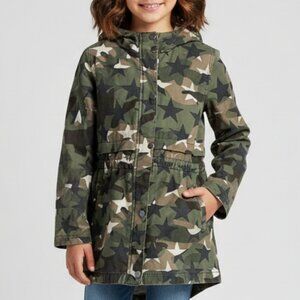 C&C California Camouflage Print Hooded Girls Camo Jacket Coat Windbreaker sz 8